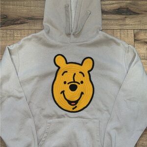 Disney's Winnie The Pooh Pullover Fleece Hoodie Sweatshirt Women Sz Large Sand